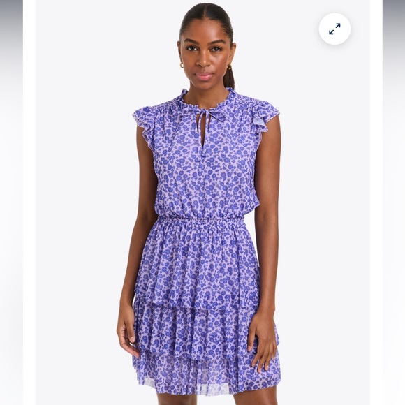 Draper James Alana Tiered Mini Dress in Stretch Mesh sz Small NWT - Picture 1 of 6